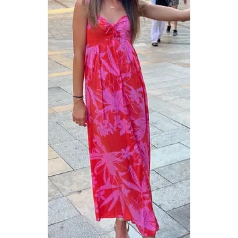 Japna Pink Floral Maxi Dress / Coverup - Picture 6 of 6